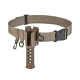 Durable fishing rod holder, waist belt design, ideal for fishing in various environments.