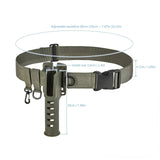 Hands-free fishing rod holder belt for better rod management, adjustable for comfort and security.