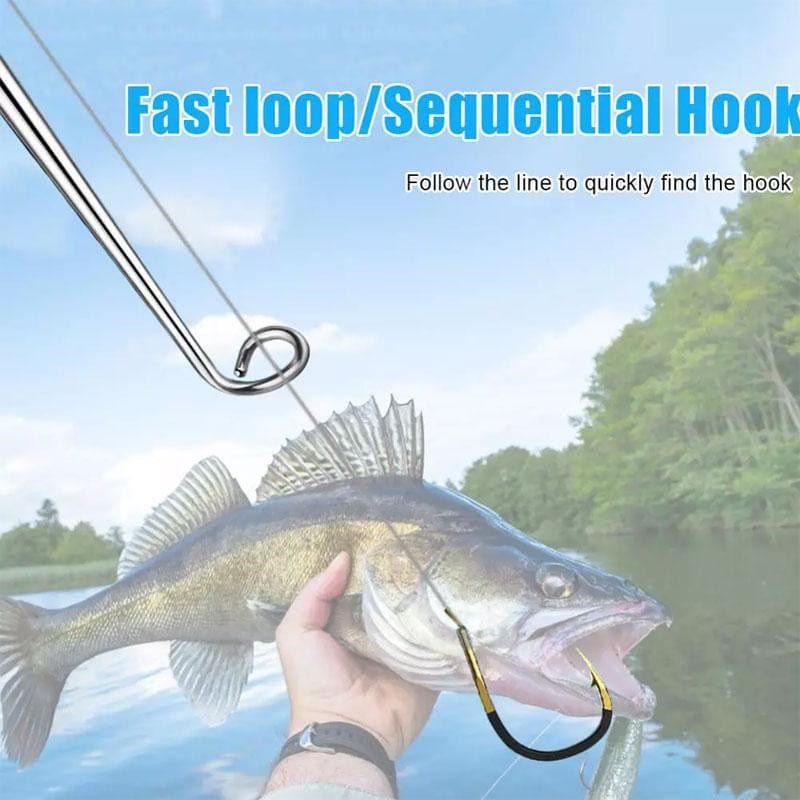 Angler using a Take Off Hooks Tool on a boat.