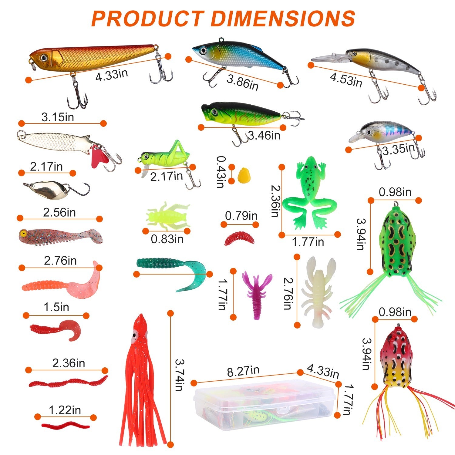 375Pcs Fishing Baits set