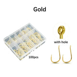 Gold & Black Fishing Hooks Set