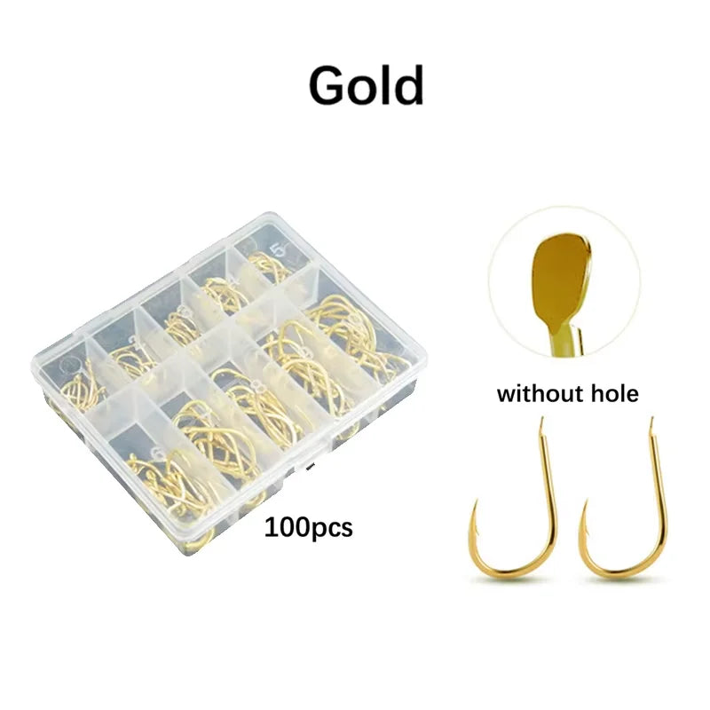 Gold & Black Fishing Hooks Set