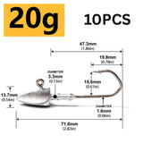 Lead Head Jig Hooks for Soft Lures