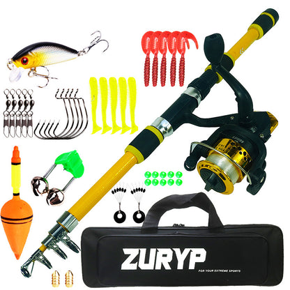Kids Fishing Pole Set – Ultra Short Rod and Reel Combo for Beginners –