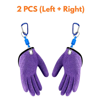 Fishing Catching Gloves with Magnet Release