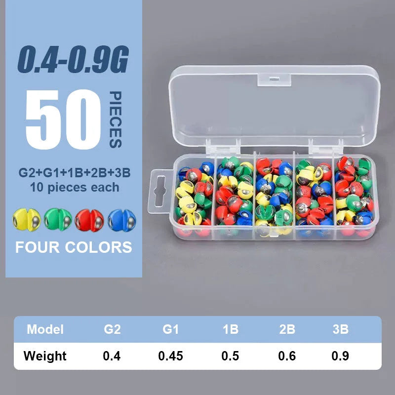 FlexiGrip Rubber-Coated Fishing Sinkers – 50pcs/100pcs