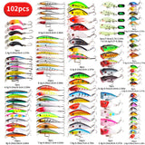 fishing lure kit 22pcs 58pcs 102pcs