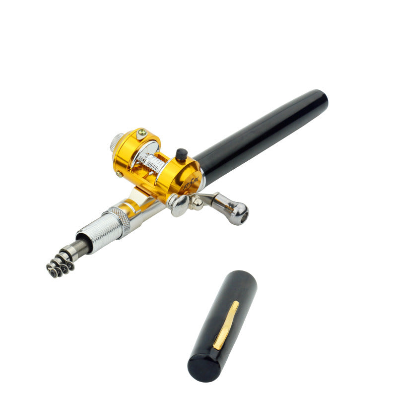 Tire inflator with black, gold, and silver design on a white background
