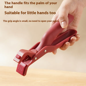 Red hot plate gripper with text 'HOT PLATE GRIPPER 2PCS' on a white background