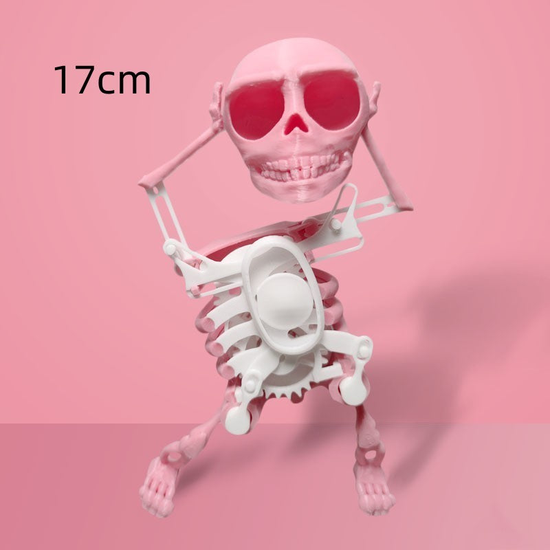 Pink skeleton figure with sunglasses on a pink background, labeled '17cm'.