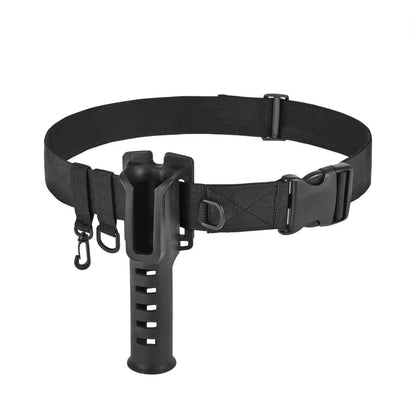Adjustable fishing rod belt holder, perfect for keeping your rod safe and accessible during fishing.