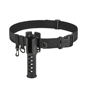 Adjustable fishing rod belt holder, perfect for keeping your rod safe and accessible during fishing.