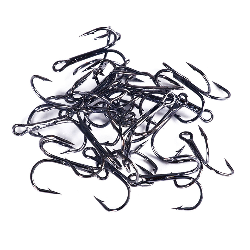 Close-up of high-carbon steel fishing hooks for sea and freshwater use