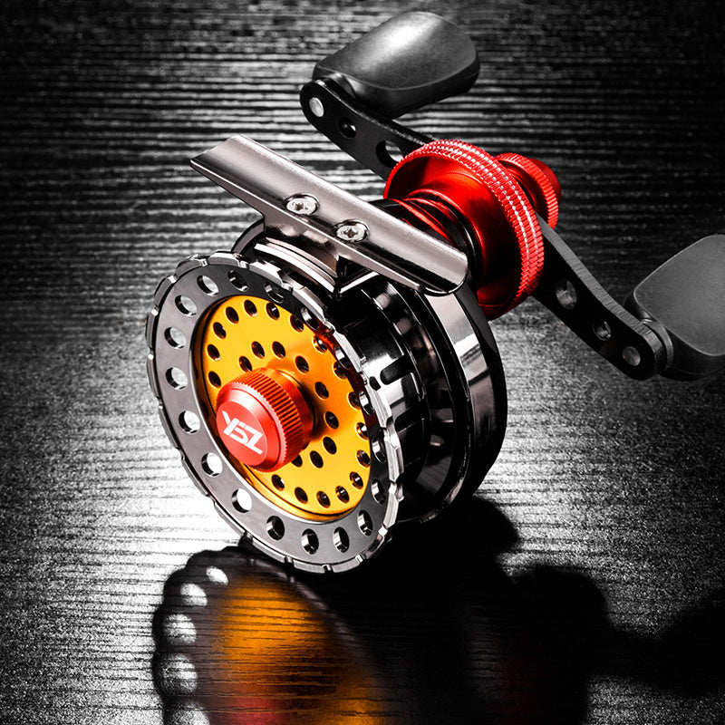 Ergonomic fly fishing reel for professionals and beginners."