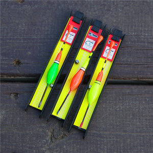 Fishing accessories organized in a lightweight foam suit outdoors.