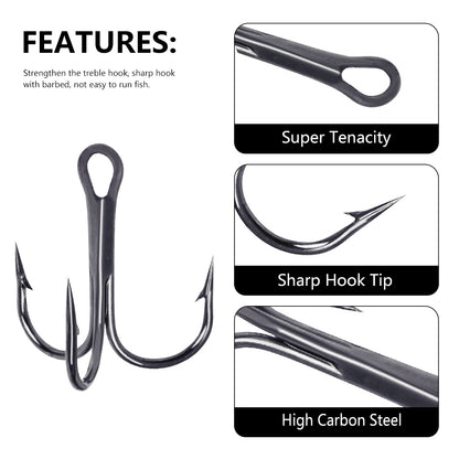 Fishing hooks with barbed design for secure fish hold.