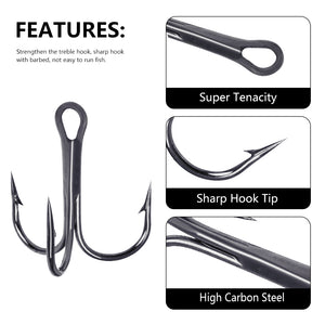 Fishing hooks with barbed design for secure fish hold.