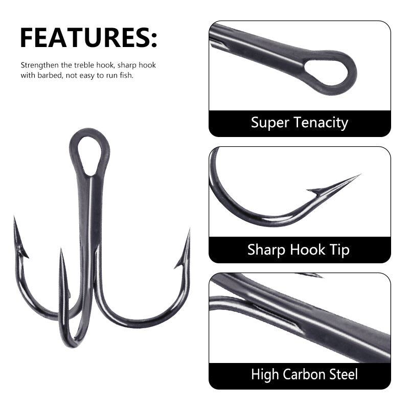 Fishing hooks with barbed design for secure fish hold.