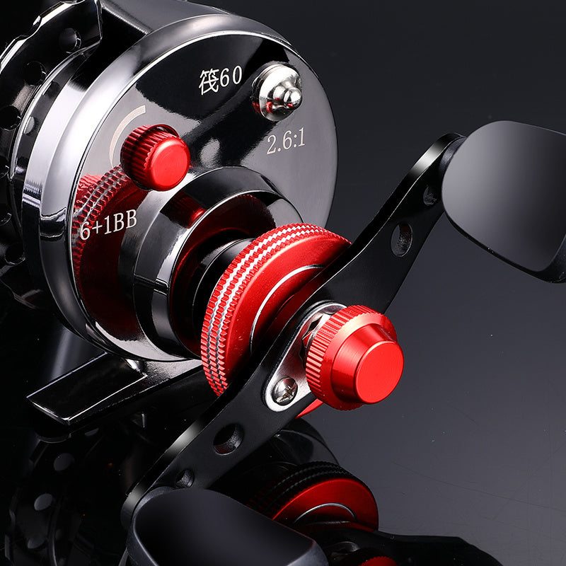 Premium fly fishing reel featuring a smooth drag system and center wheel.