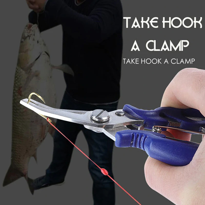 Stainless steel multifunctional fishing pliers for cutting and hook removal