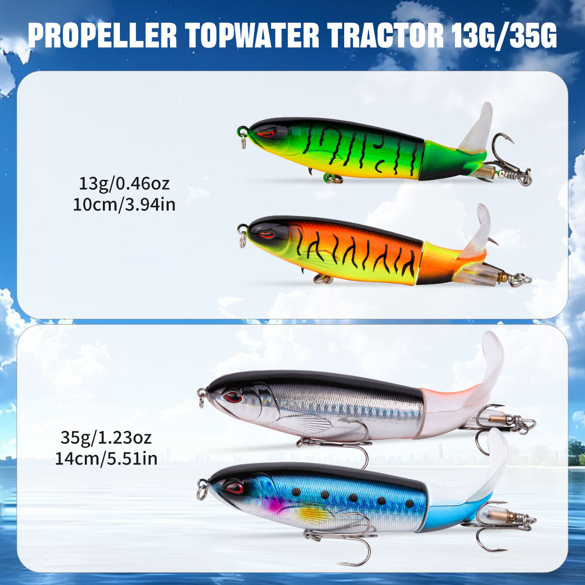 25-Piece Topwater Propeller & Frog Bait Set for Bass