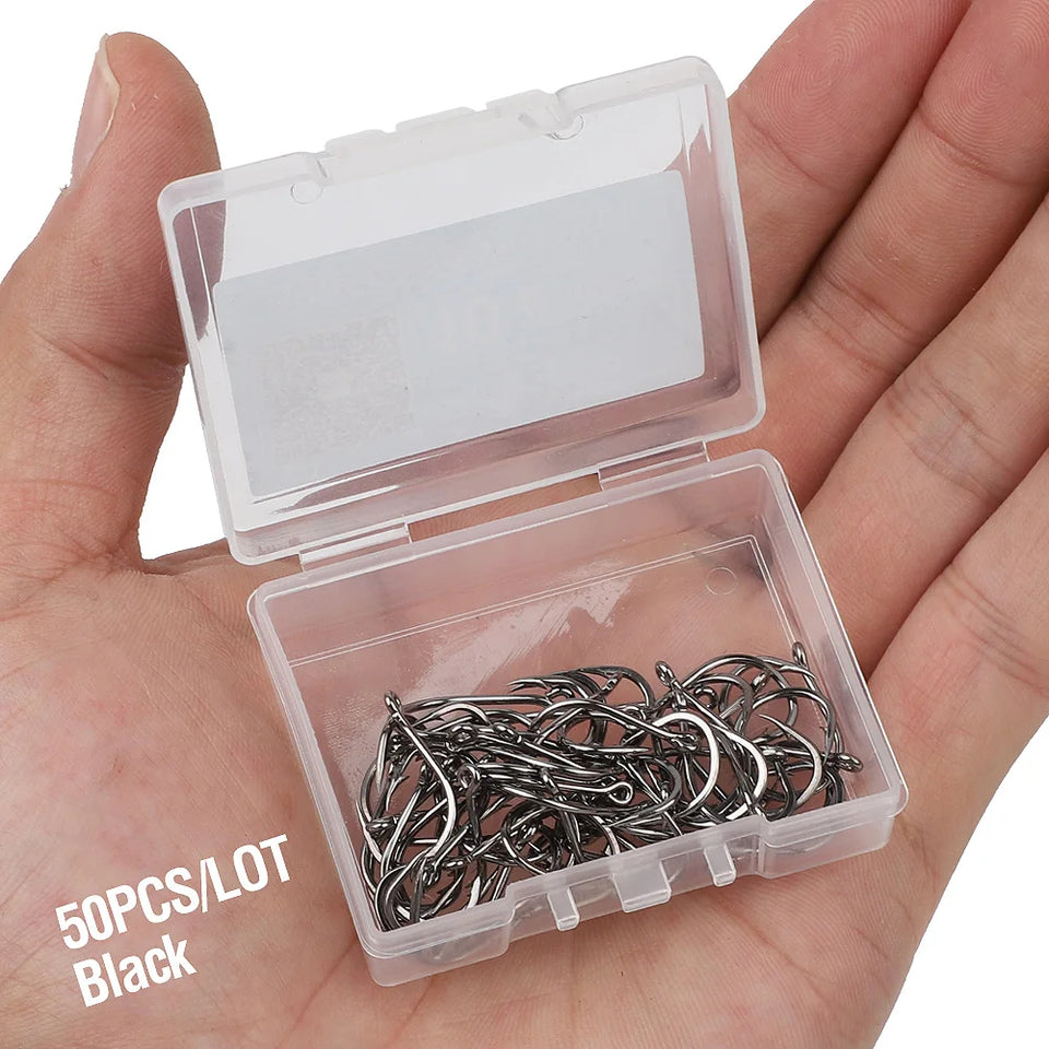 high carbon steel barbed fishing hooks