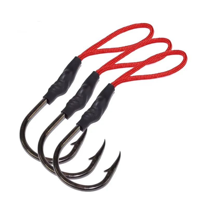 Pre-Tied Carp Fishing Hooks with Red Loop — Sizes 1/0# to 5/0# | Ready ...