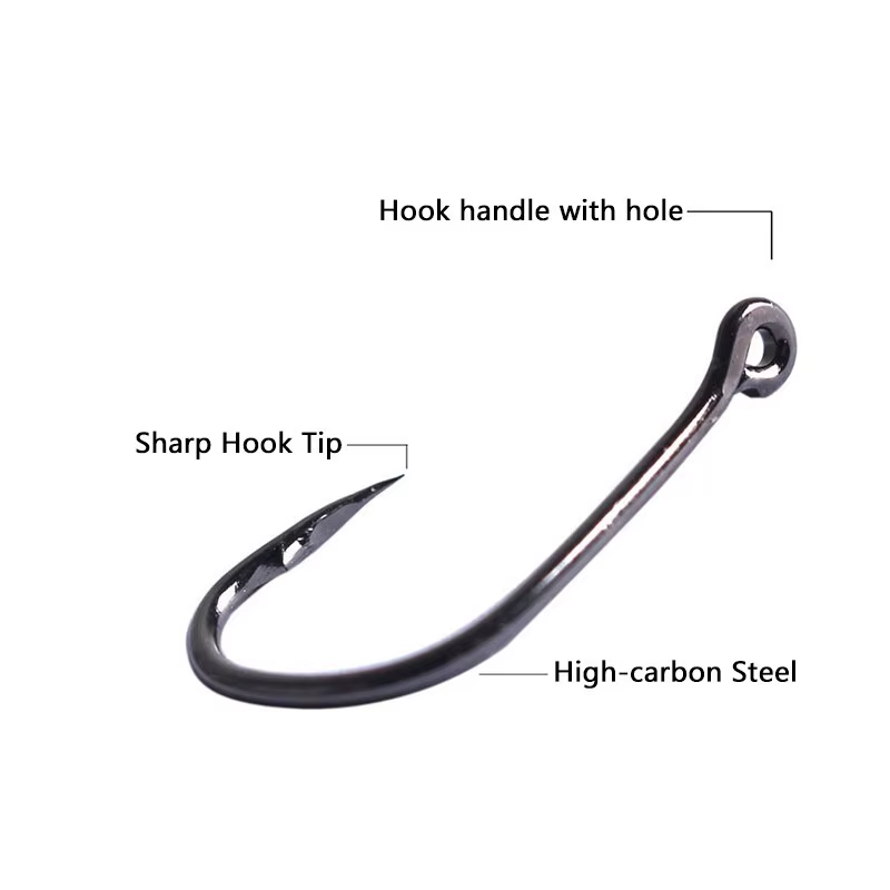 Assorted Barbed Fishing Hooks Set — Sizes 3# to 12#