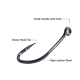 Assorted Barbed Fishing Hooks Set — Sizes 3# to 12#