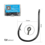 50pcs High Carbon Steel Fishing Hooks with Barbed Circle Design