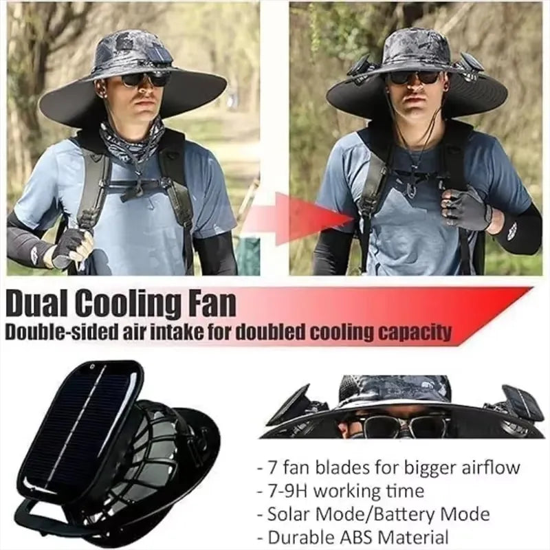 Solar Cooling Fan Hat