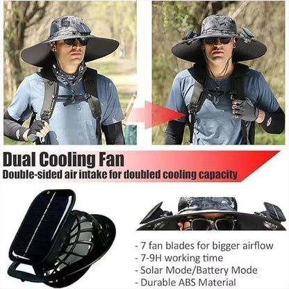 Solar Cooling Fan Hat