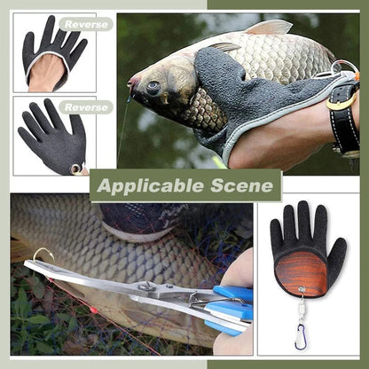 Fishing Catching Gloves with Magnet Release