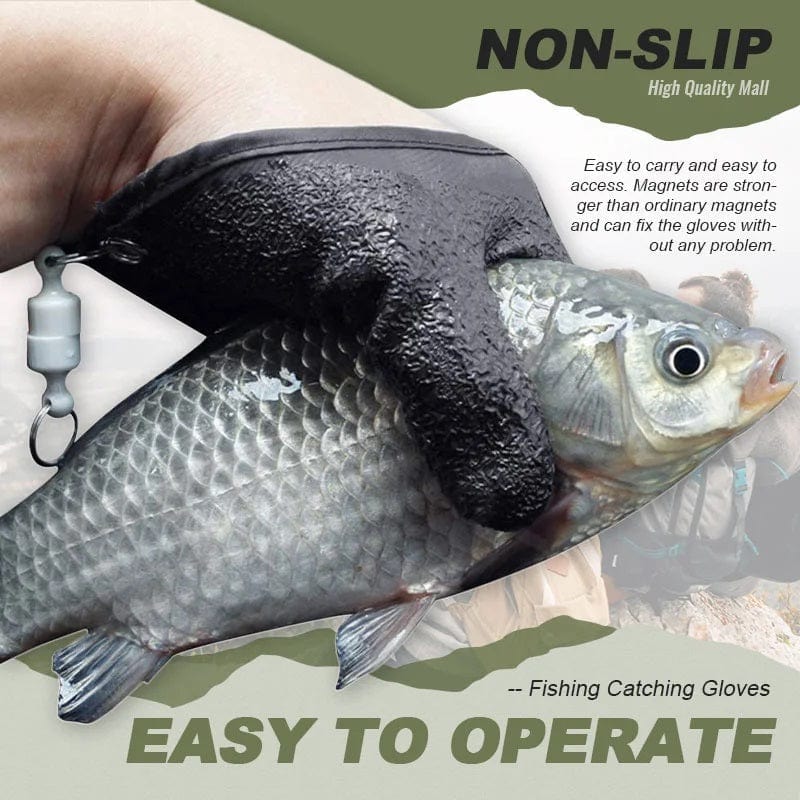 Fishing Catching Gloves with Magnet Release