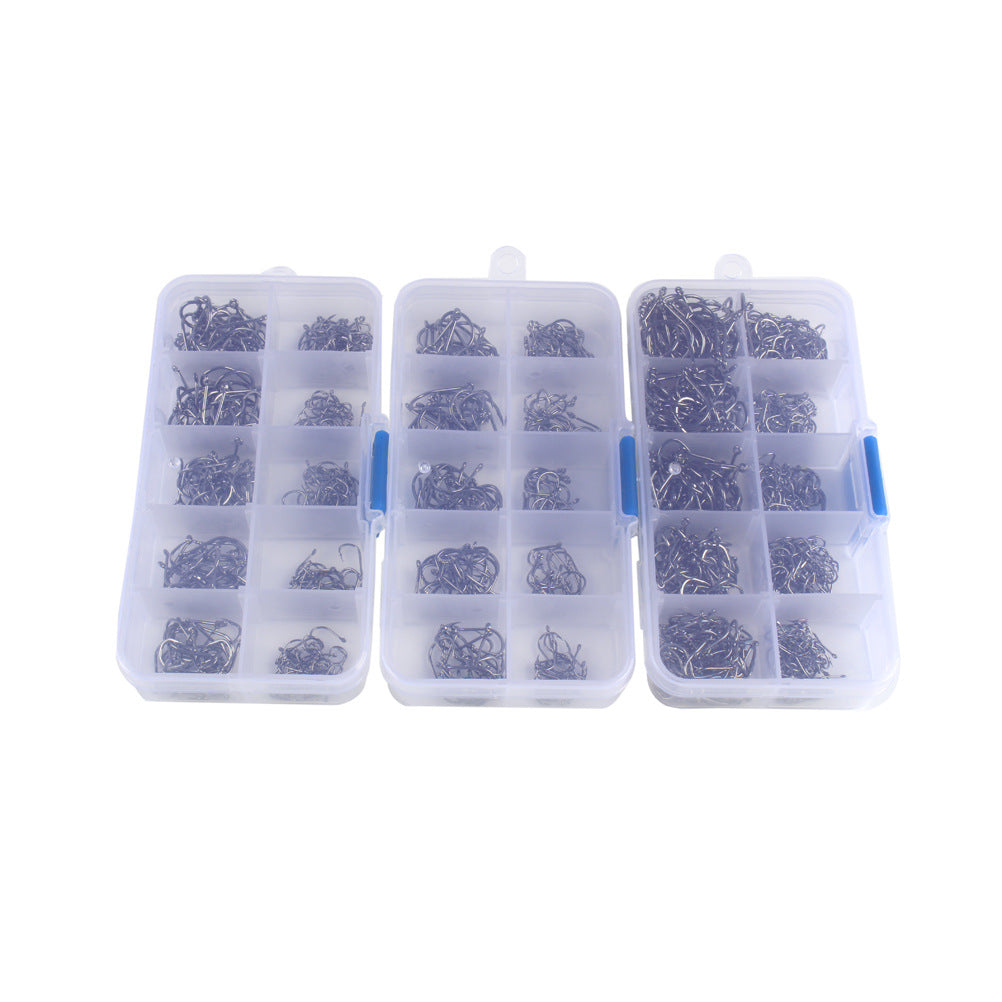 Assorted Barbed Fishing Hooks Set — Sizes 3# to 12#