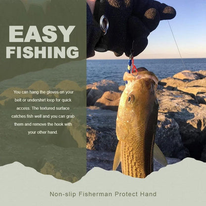 Fishing Catching Gloves with Magnet Release