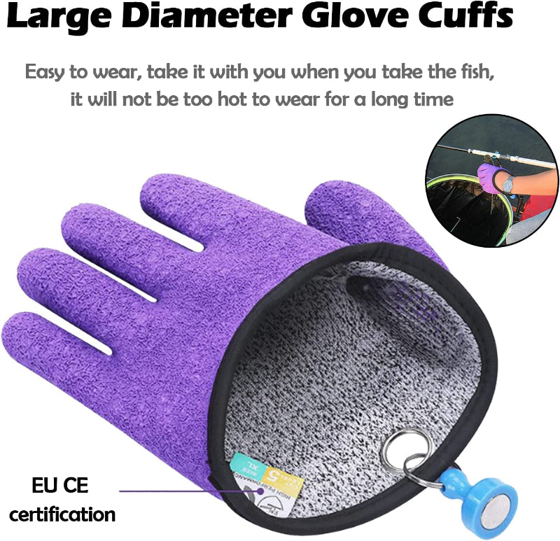Fishing Catching Gloves with Magnet Release