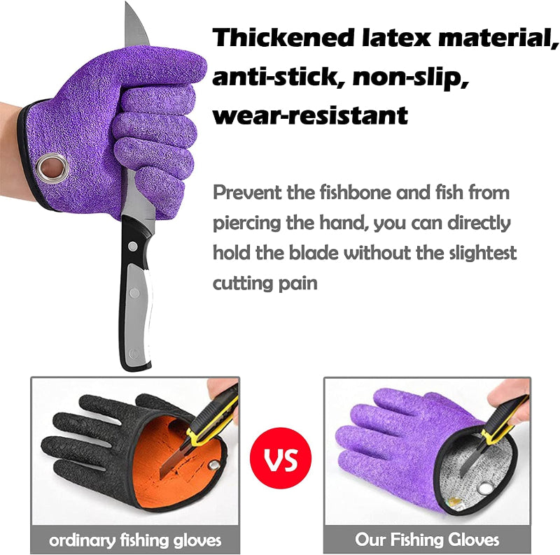 Fishing Catching Gloves with Magnet Release