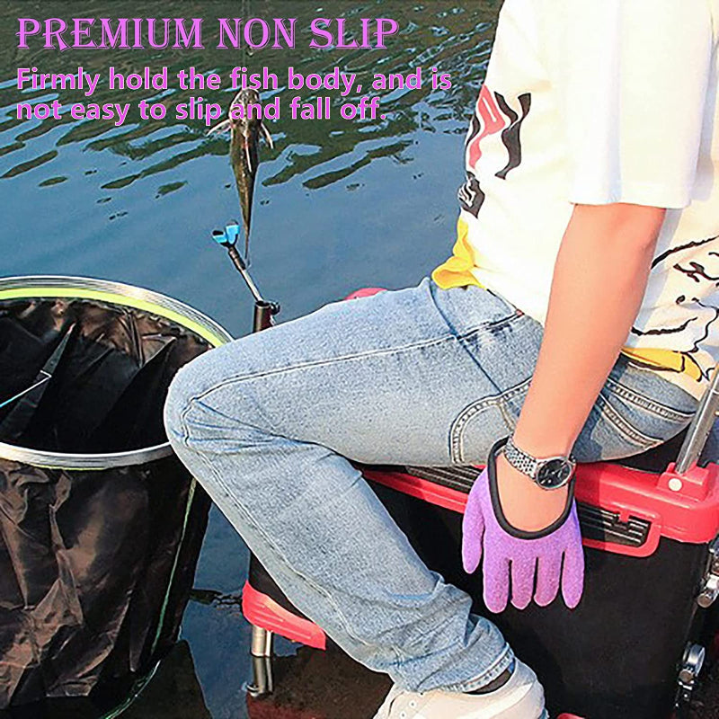 Fishing Catching Gloves with Magnet Release