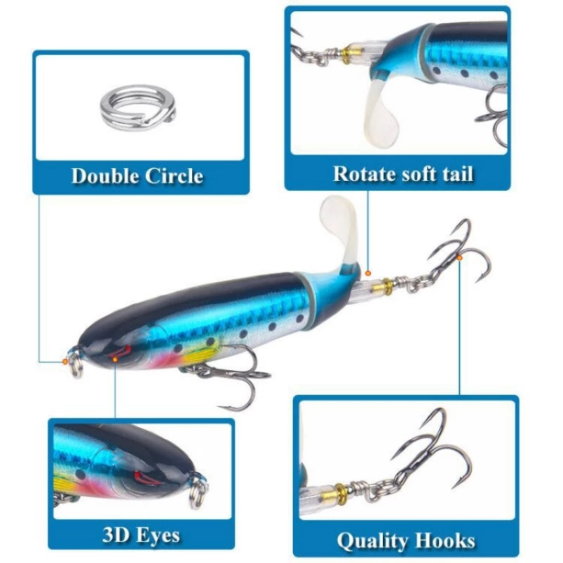 Close-up of Artificial Hard Fishing Lure in vibrant colors.
