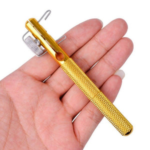Close-up of a Fish Line Hook Tie Device securing a fishing line.