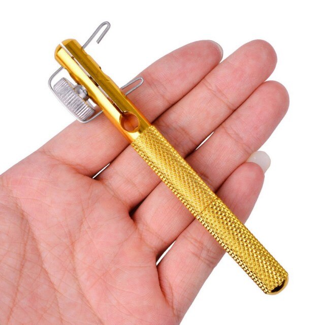 Close-up of a Fish Line Hook Tie Device securing a fishing line.