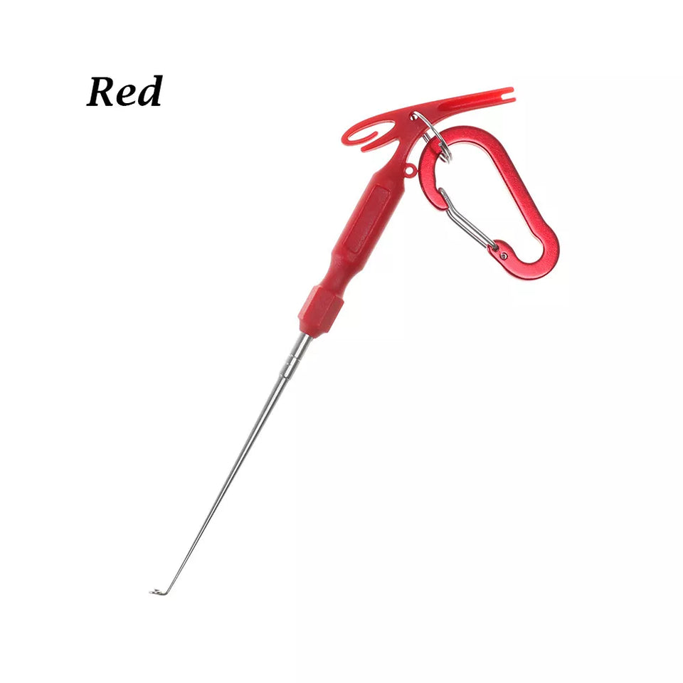 Compact fishing tool set with stainless steel components, perfect for every angler's tackle box