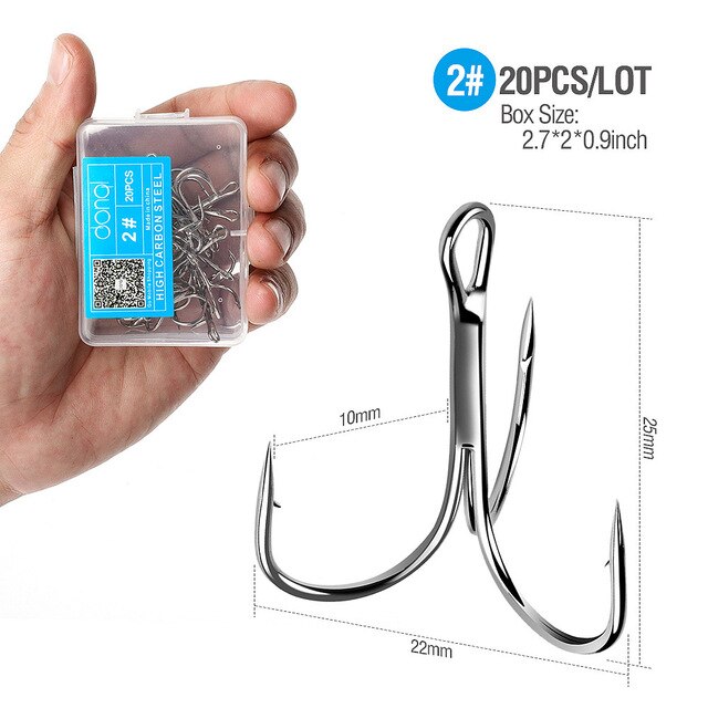 Durable and sharp treble hooks for catching big fish.
