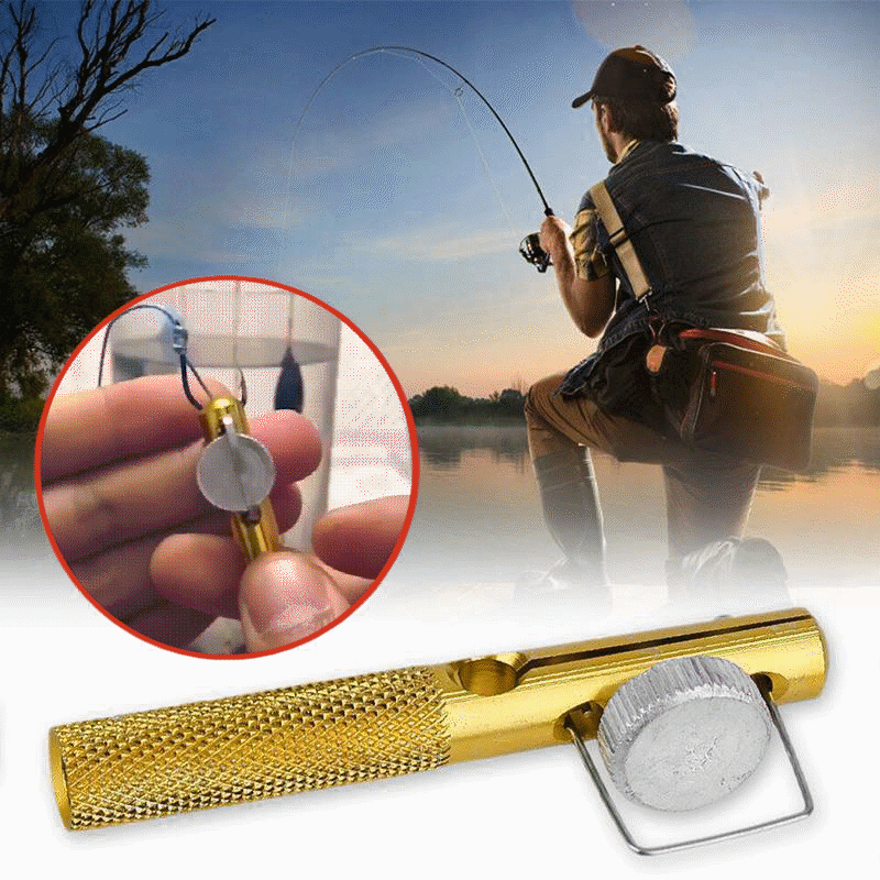 Fish Line Hook Tie Device shown with fishing gear