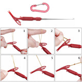 Multi-tool for anglers, showcasing the loop tyer and hook remover functionalities