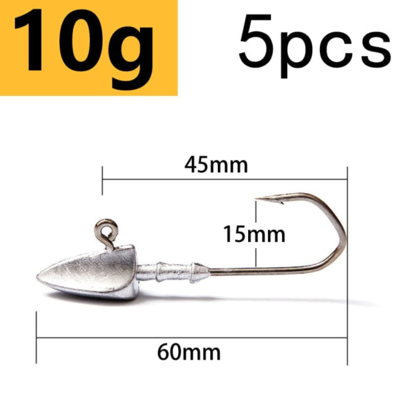 Lead Head Jig Hooks for Soft Lures